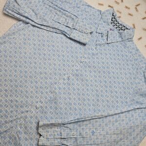 Robert Graham Classic Fit Button‎ Down Shirt Men's Medium Blue Pattern